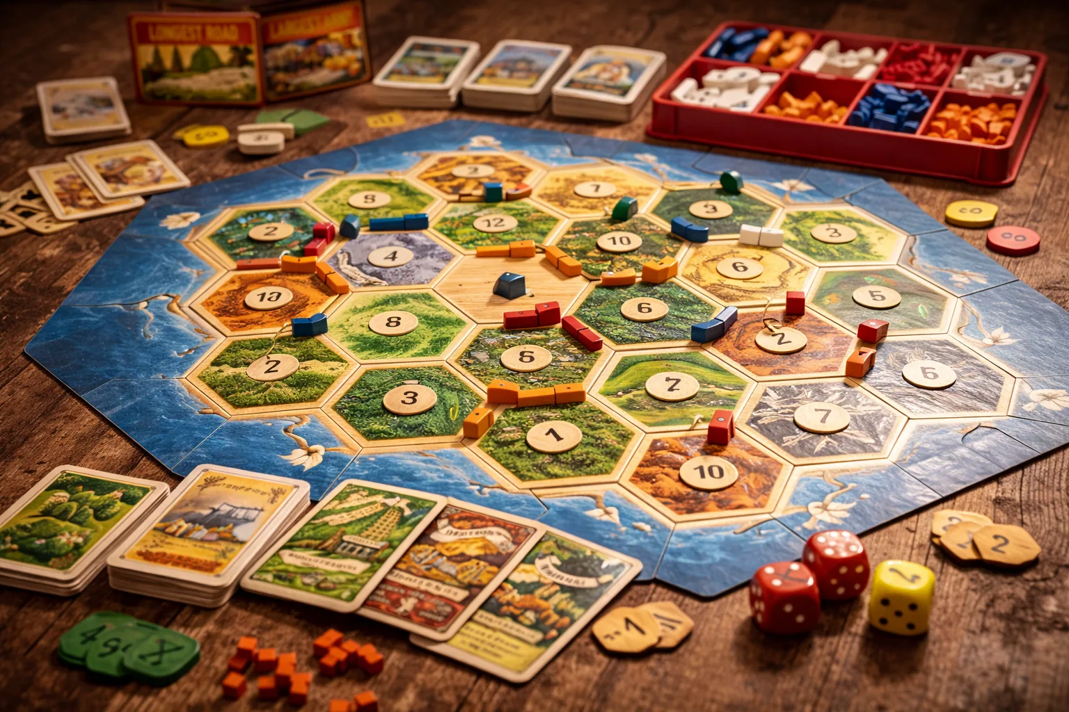 Chess pieces on a board