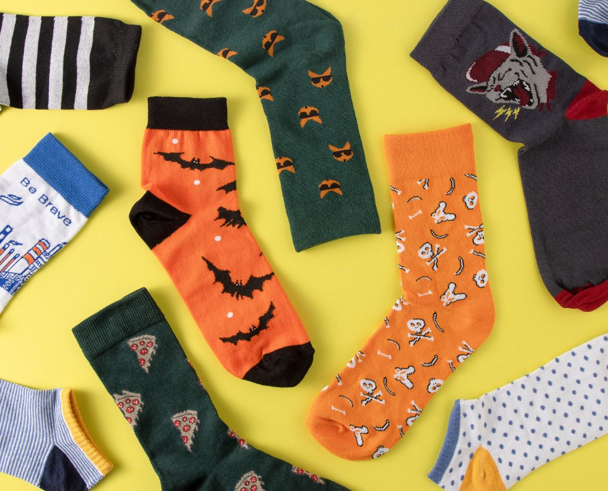 A collection of Halloween socks.