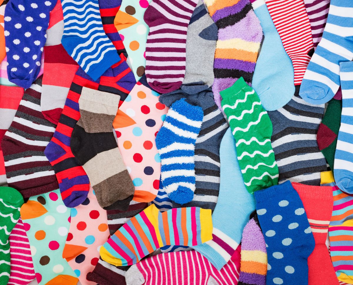 A selection of colourful socks